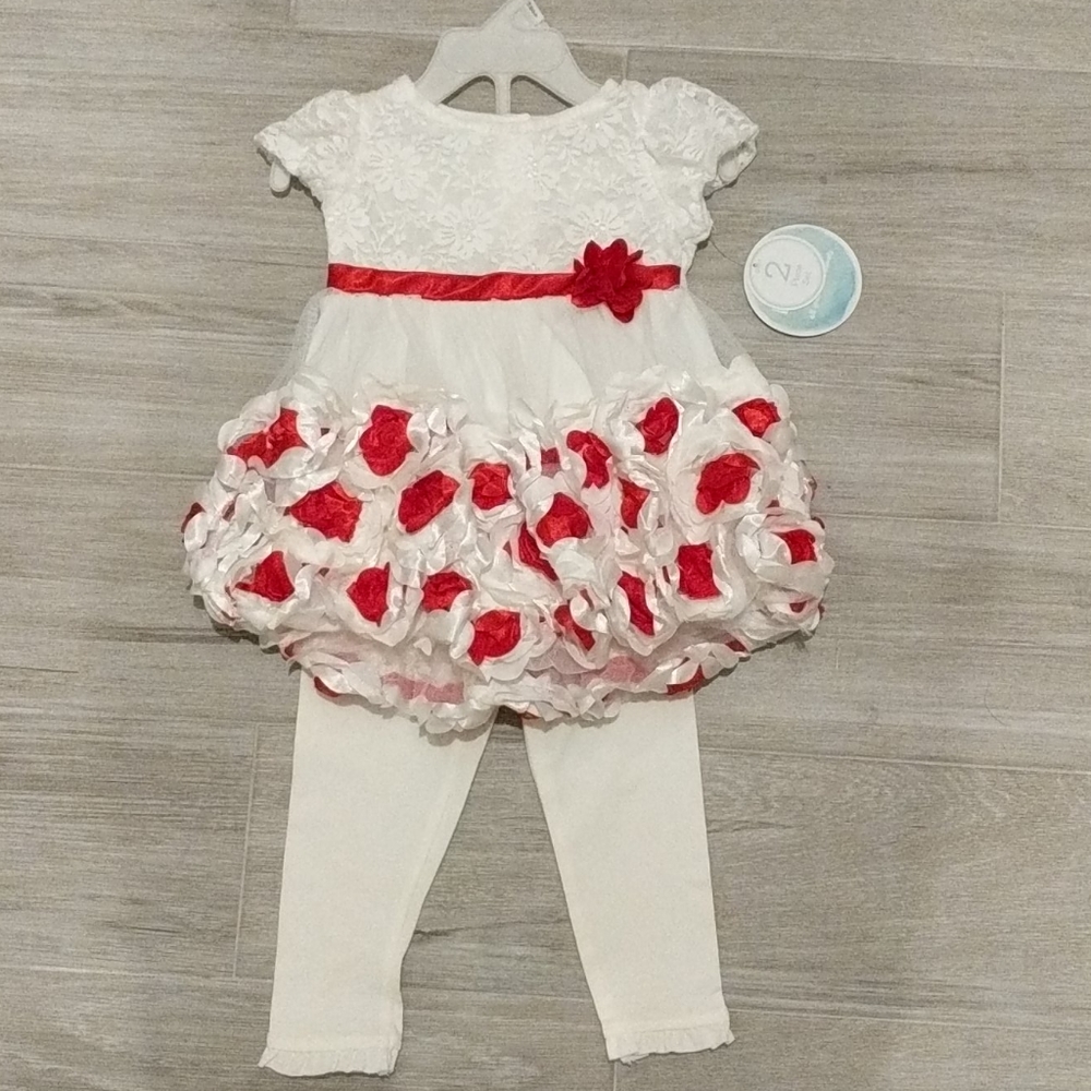 NWT red and white Nanette baby girl 2 piece
